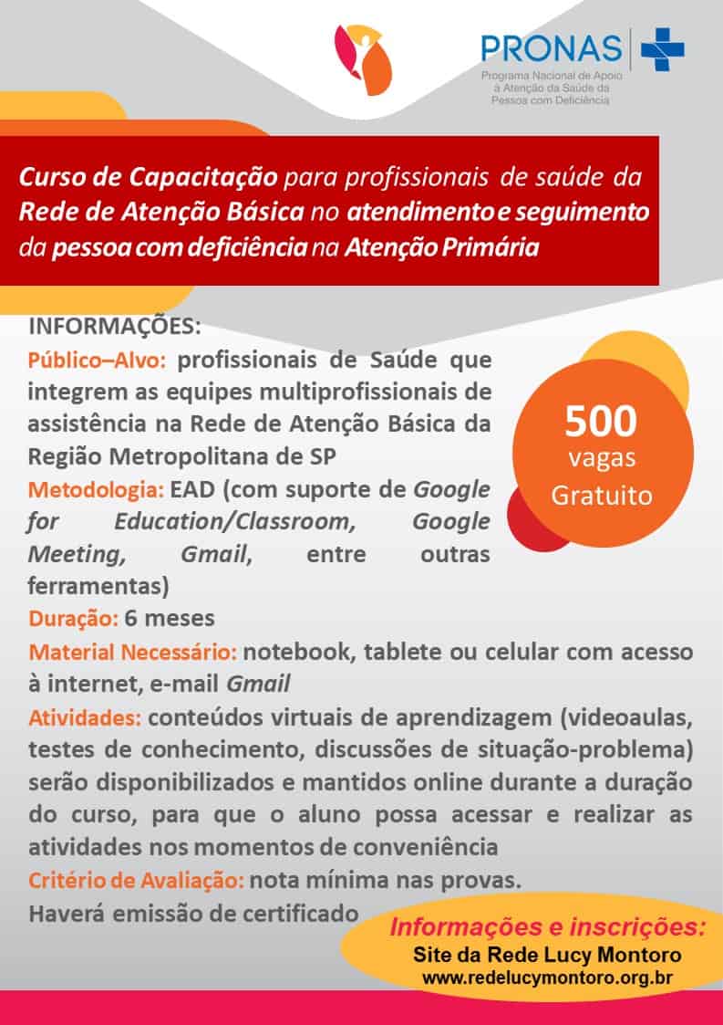 curso Pronas Capacitação Saúde Básica