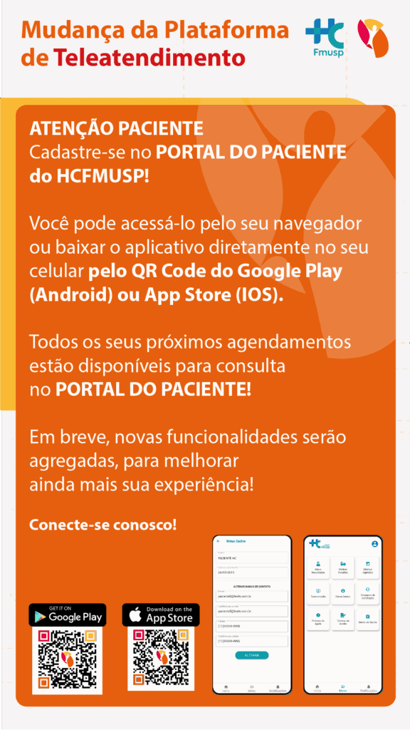 Folder para baixar o Portal do Paciente (com QRCode)